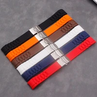 silicone strap mens folding buckle 20mm22mm watch accessories ladies outdoor sports and leisure waterproof natural rubber strap