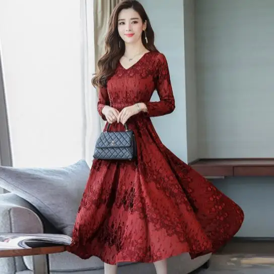 Приталенное женское элегантное бархатное платье 2019 уличная одежда вечернее