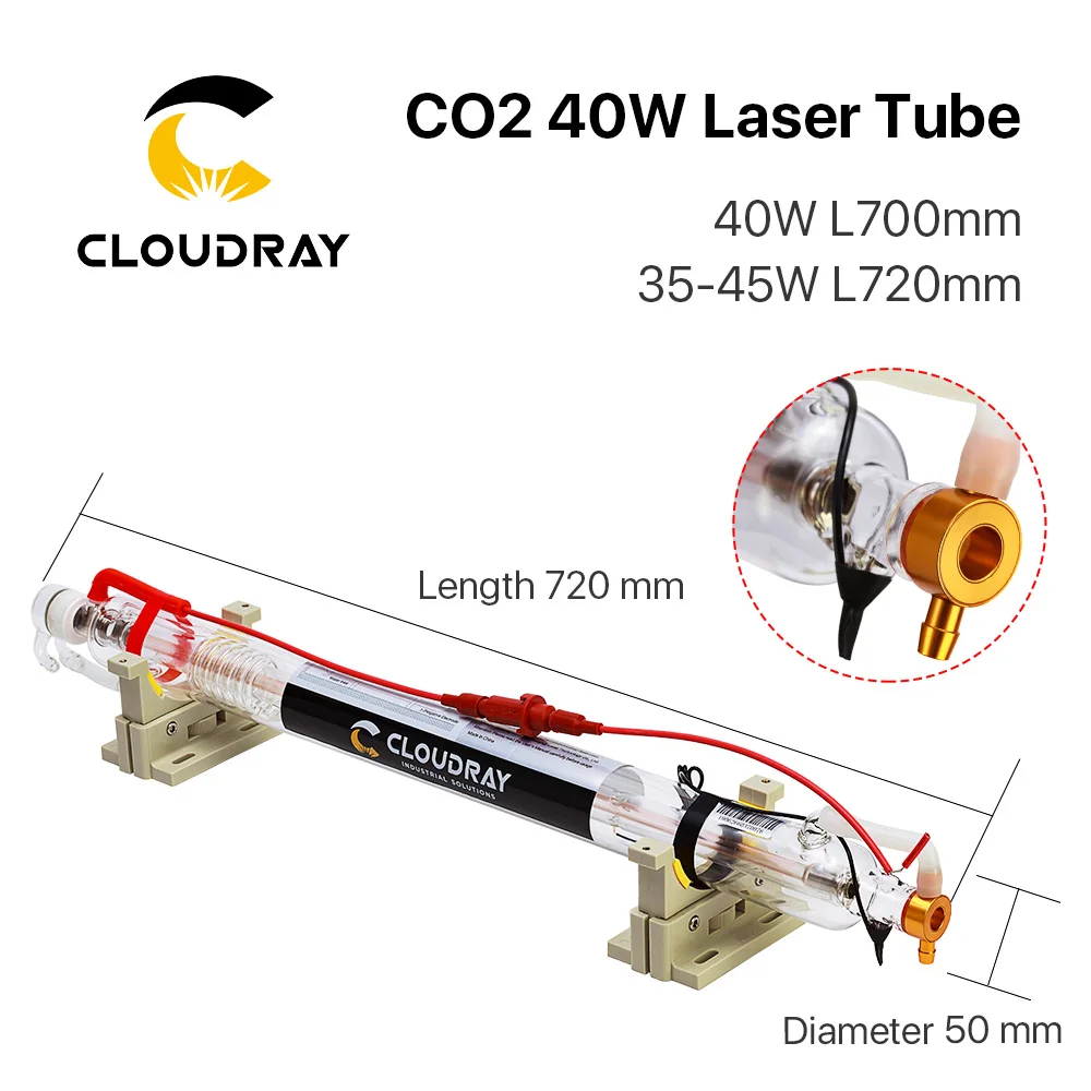 Cloudray Co2 стекле трубки 700 мм 40 Вт стекло лазерная лампа для CO2 лазерной гравировки, резки