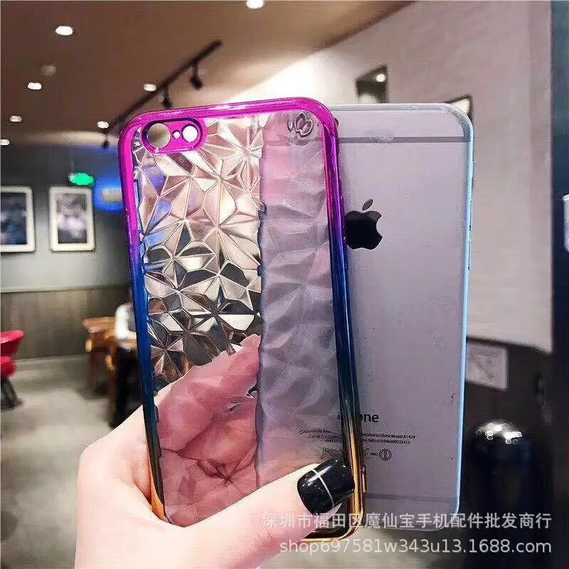 Творческий Кристалл градиент 3D Ромба ТПУ samsung мобильного телефона основа мягкого