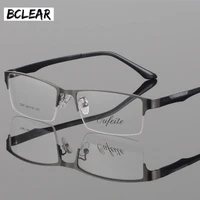 bclear fashion ultra light tr legs glasses frame mens metal half frame myopia presbyopia prescription semi rimless glasses
