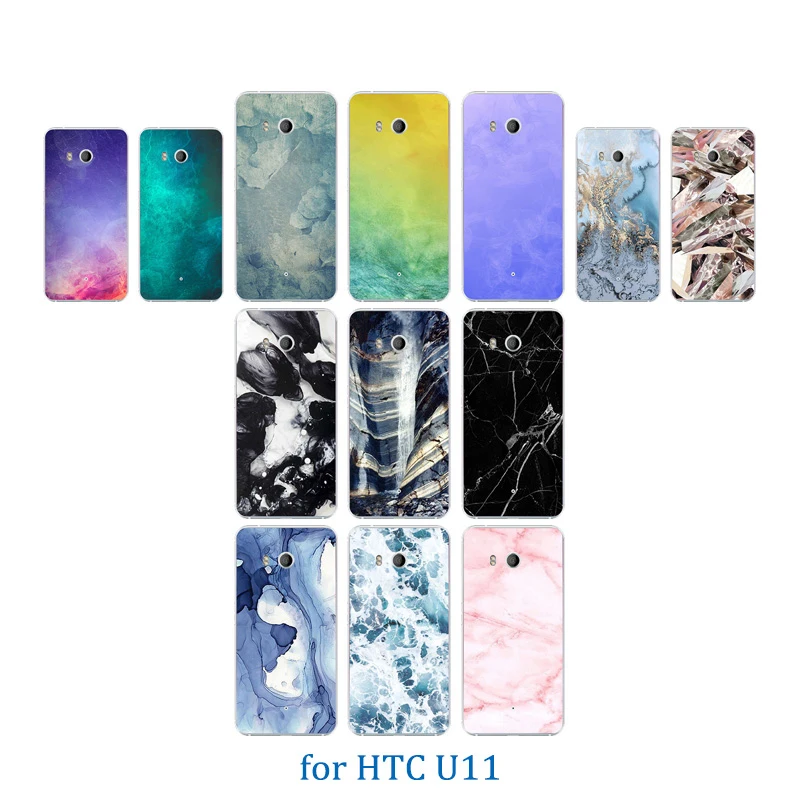 Модный чехол для HTC U11 силиконовый цветной с каменным узором телефона резиновая