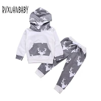 baby boys girls clothing sets kid deer hooded top clothes pants suit for children baby clothing set toddler clothing set
