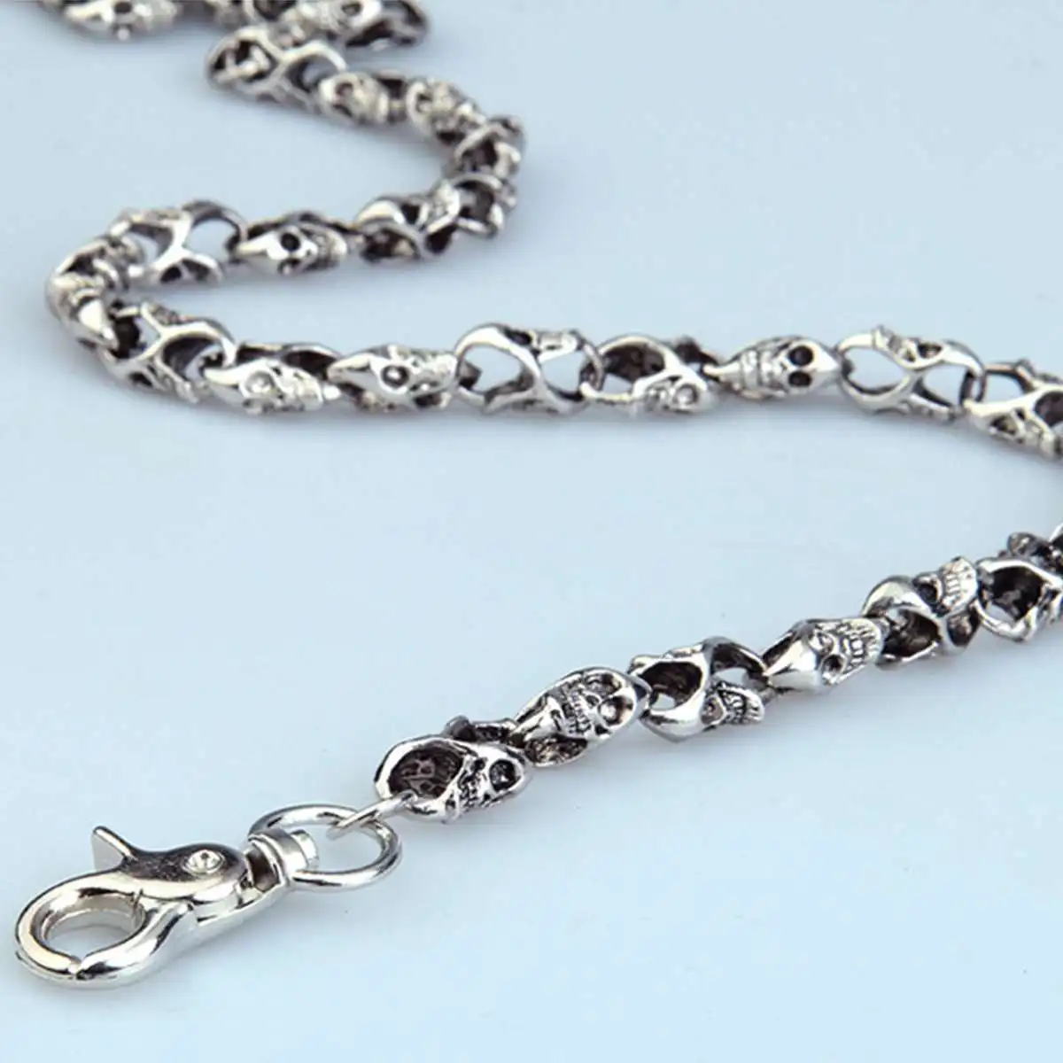 79cm Skull Biker Jean Wallet Chains Silver Ghost Rock Punk Metal Keychain Key Pant Chain Fashion Men Jewelry