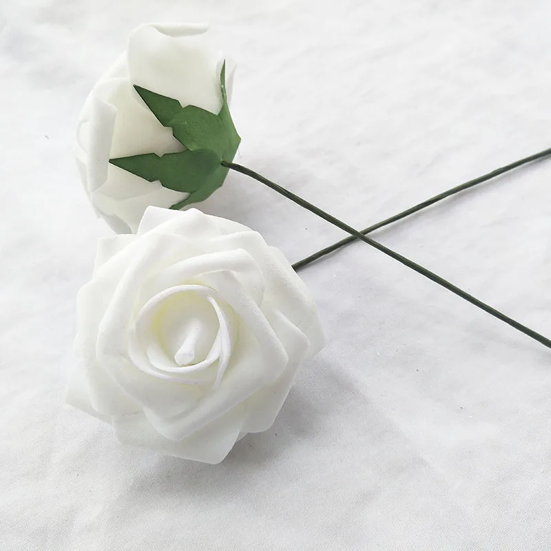 

Artificial flowers rose 100 pcs 8 cm diameter Wedding decoration Bride Bouquet PE Foam