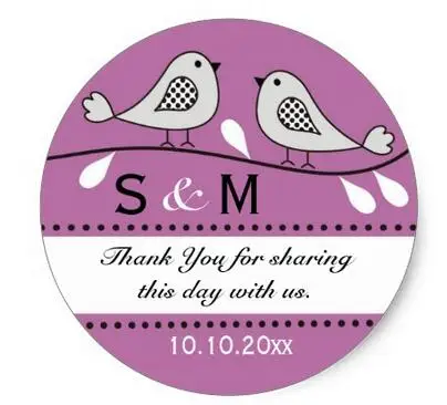 

1.5inch Monogram Wedding Thank You Stickers