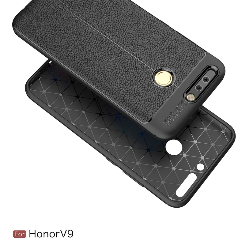 Мягкие TPU кожа углеродного волокна крышка для huawei Honor V9 Fundas антидетонационных