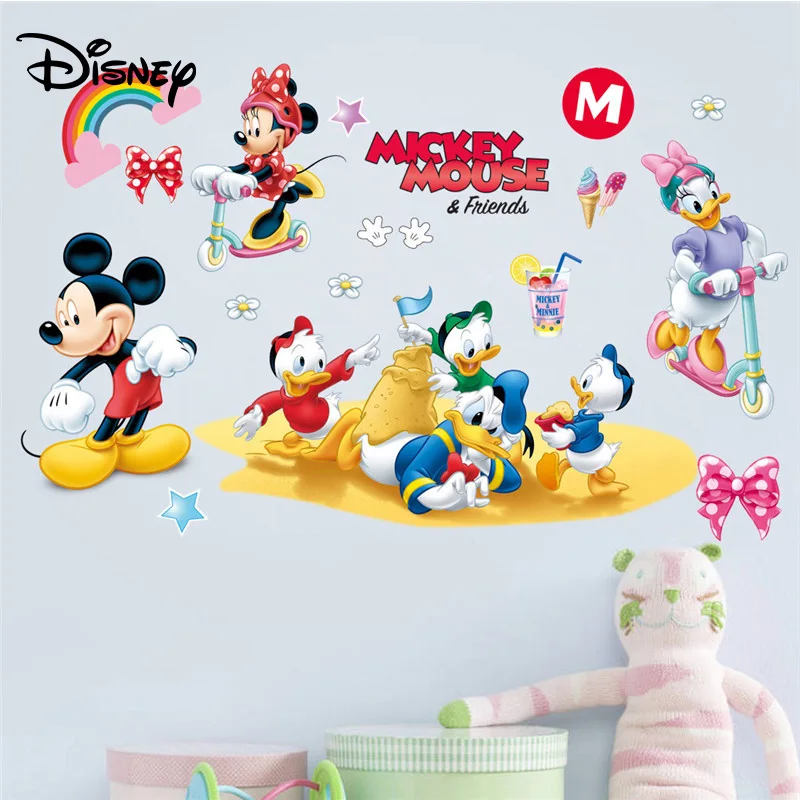 Наклейки Микки Маус Disney с новыми наклейками Минни Декоративные наклейки для