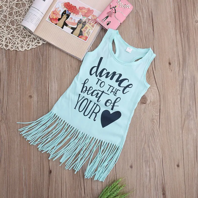 Sleeveless Baby Girls Vogue Tassels Dress Kids Summer Party Cotton 0-6Y | Детская одежда и обувь