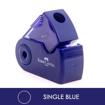Single blue 1 шт. FABER-CASTELL двухканальная точилка для карандашей с одним отверстием и двойным отверстием Многофункциональный канцелярский инструмент для офиса - Цвет: Single blue