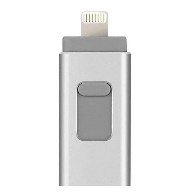 Серебристый BRU Usb 3.0 флешка для Iphone Ipad lightning Android, смартфон, планшет, ПК, флешки 8 ГБ 16 ГБ 32 ГБ 64 ГБ 128 ГБ 256 ГБ Usb флэшка - Цвет: Серебристый