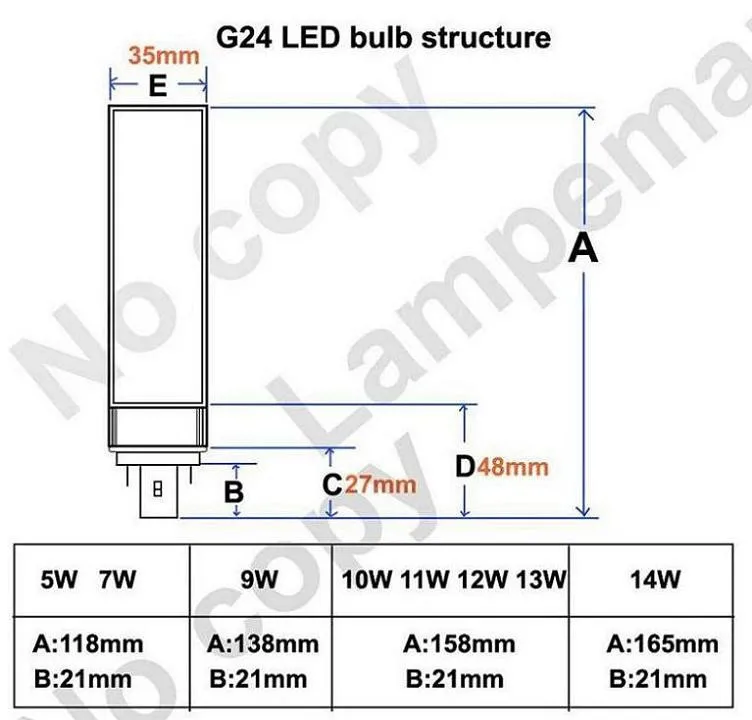 Bombilla led pl plug AC85-265V led pl лампа 5 Вт 7 Вт 9 Вт 10 Вт 11 Вт 12 Вт 13 Вт 14 Вт SMD5730 5630 5050 2835 Светодиодный светильник