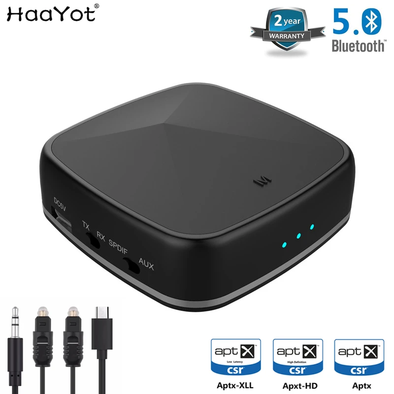 HAAYOT Aptx HD Bluetooth приемник передатчик беспроводной 3 5 мм Aux RCA оптический SPDIF аудио