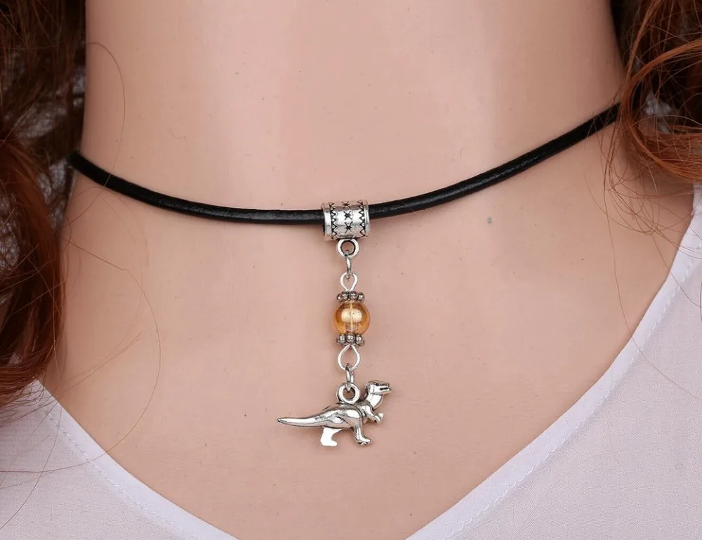 Винтажный серебряный динозавр Тигровая кость трофей кошка курица птица собака