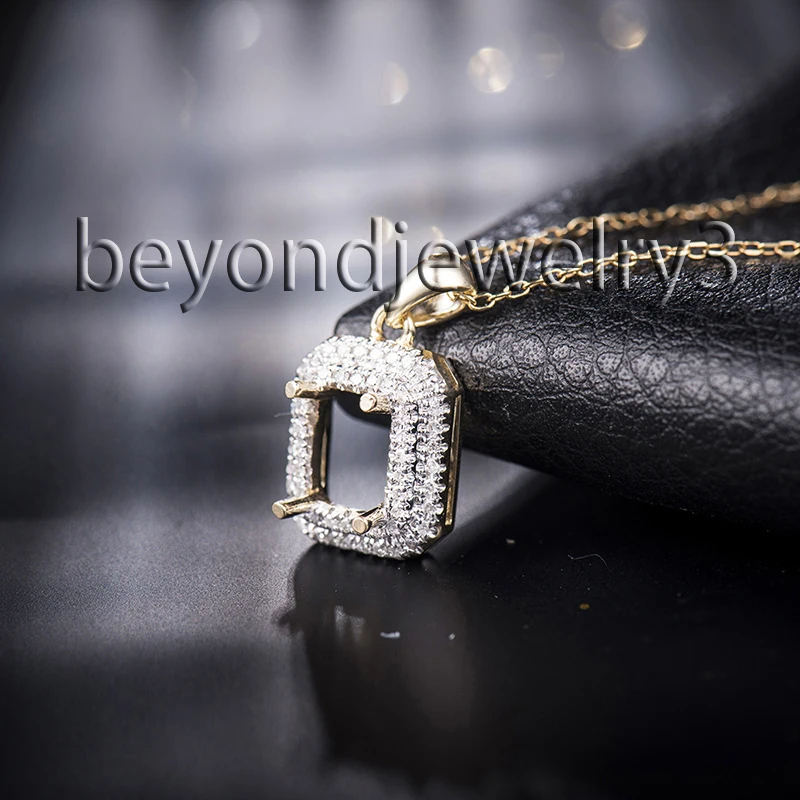 Женский кулон с изумрудной огранкой 6x8 мм из желтого золота 14 к 2T018 | Украшения и