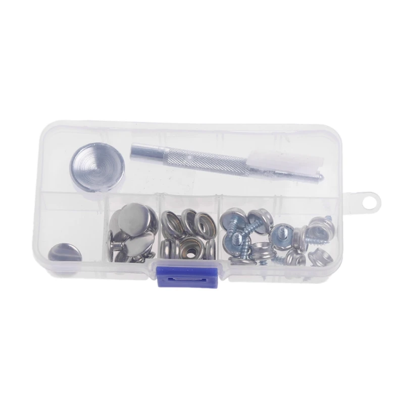 

32 Pcs Stainless Steel Boat Marine Canvas Fabric Snap Cover Button Socket Kit