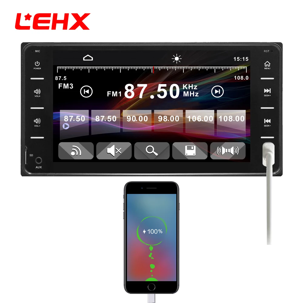 LEHX автомобильный радиоприемник mp5 плеер 7 дюймов 2din USB MP3 MP4 MP5 для Toyota Camry/Vios/Corolla/wish/Altis/Поддержка зеркального соединения Android 8,0