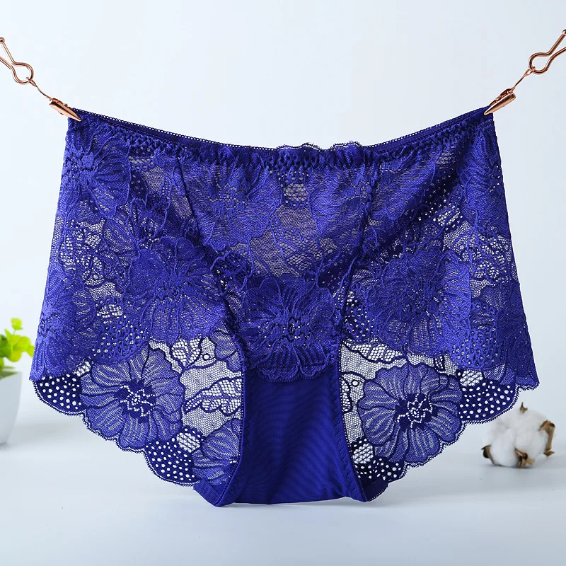 Ropa interior femenina, сексуальное женское нижнее белье, трусы, женское нижнее белье размера плюс 5XL, кружевные прозрачные женские трусики с цветочным рисунком