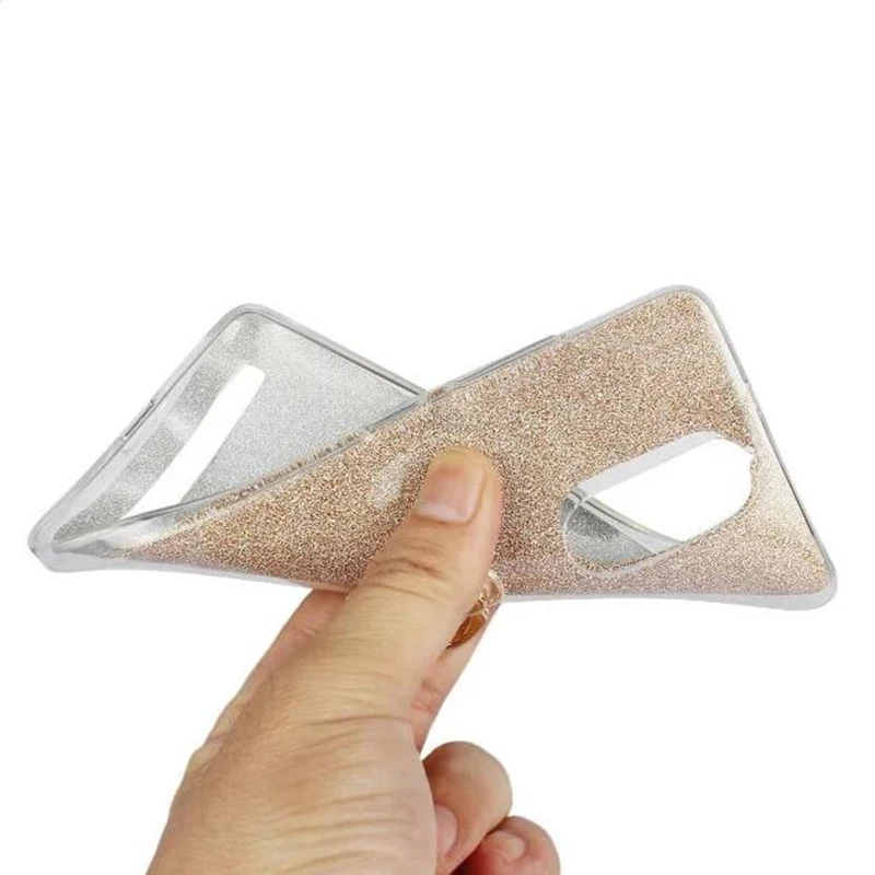 Cover Phone Case For Lenovo K5 Note Vibe Pro 5.5&quot TPU Silicone Transparent Shell Flash Glitter Powder Finger Ring Stent |