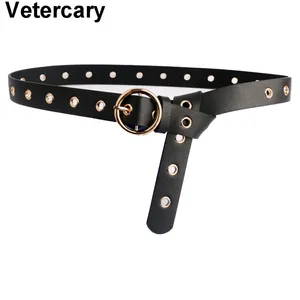 Ремень с круглой пряжкой Женский, модный однотонный Повседневный Пояс для джинсов в стиле Харадзюку