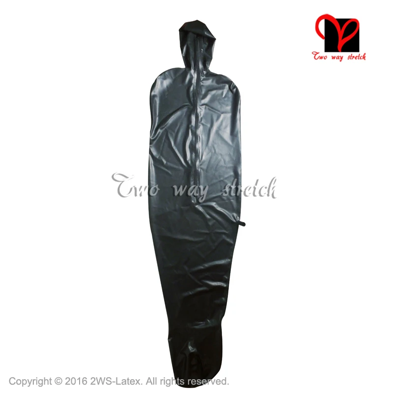 Черный вакуумный латексный комбинезон с капюшоном opne nose leotard на молнии сзади Резиновый Комбинезон Боди костюм CQ-020 размера плюс