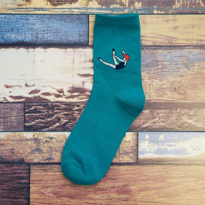 Женские длинные чулки в стиле Харадзюку С рисунком 1 пара новинка Чулки с виде