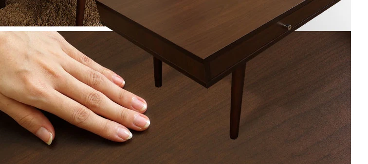 Современный центральный стол с 2 выдвижными ящиками отделанный ореховым орехом