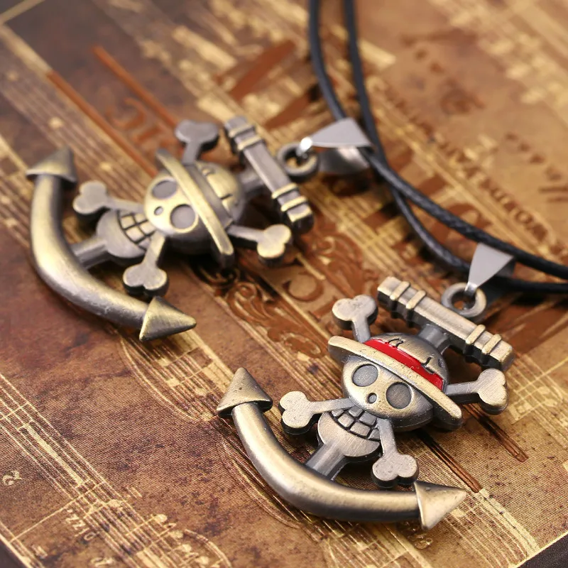 HSIC ювелирные изделия цельный череп ожерелье Луффи Аниме Кулон Ожерелье Мужчины