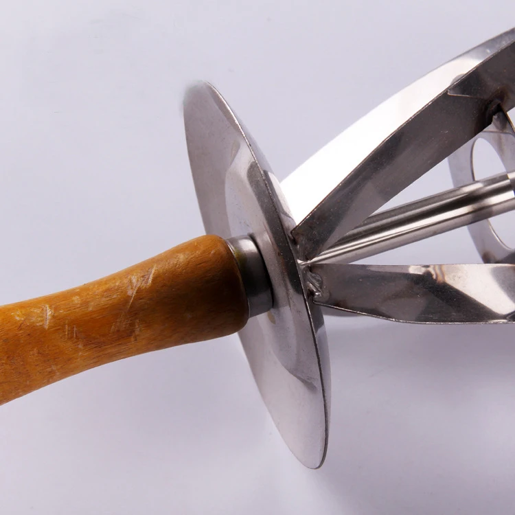 Wooden Handle Stainless Steel Triangle Rolling Dough Cutter for Making Croissant Knife For Bread HM26 | Дом и сад