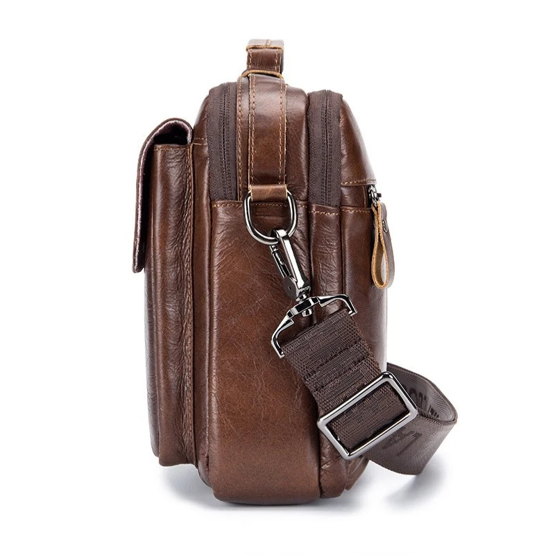 Promotions New Genuine Leather Men's Handbag Casual Business Man Shoulder Crossbody Bags Cowhide Large Capacity Travel Tote Bags