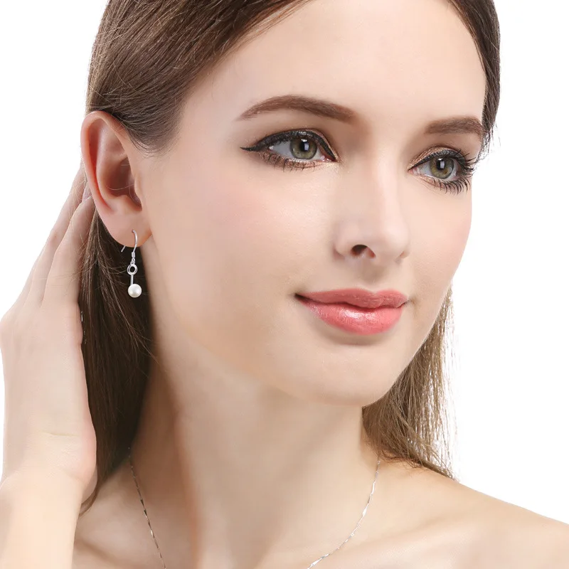 Женские винтажные серьги с жемчугом элегантные из стерлингового серебра 925 пробы