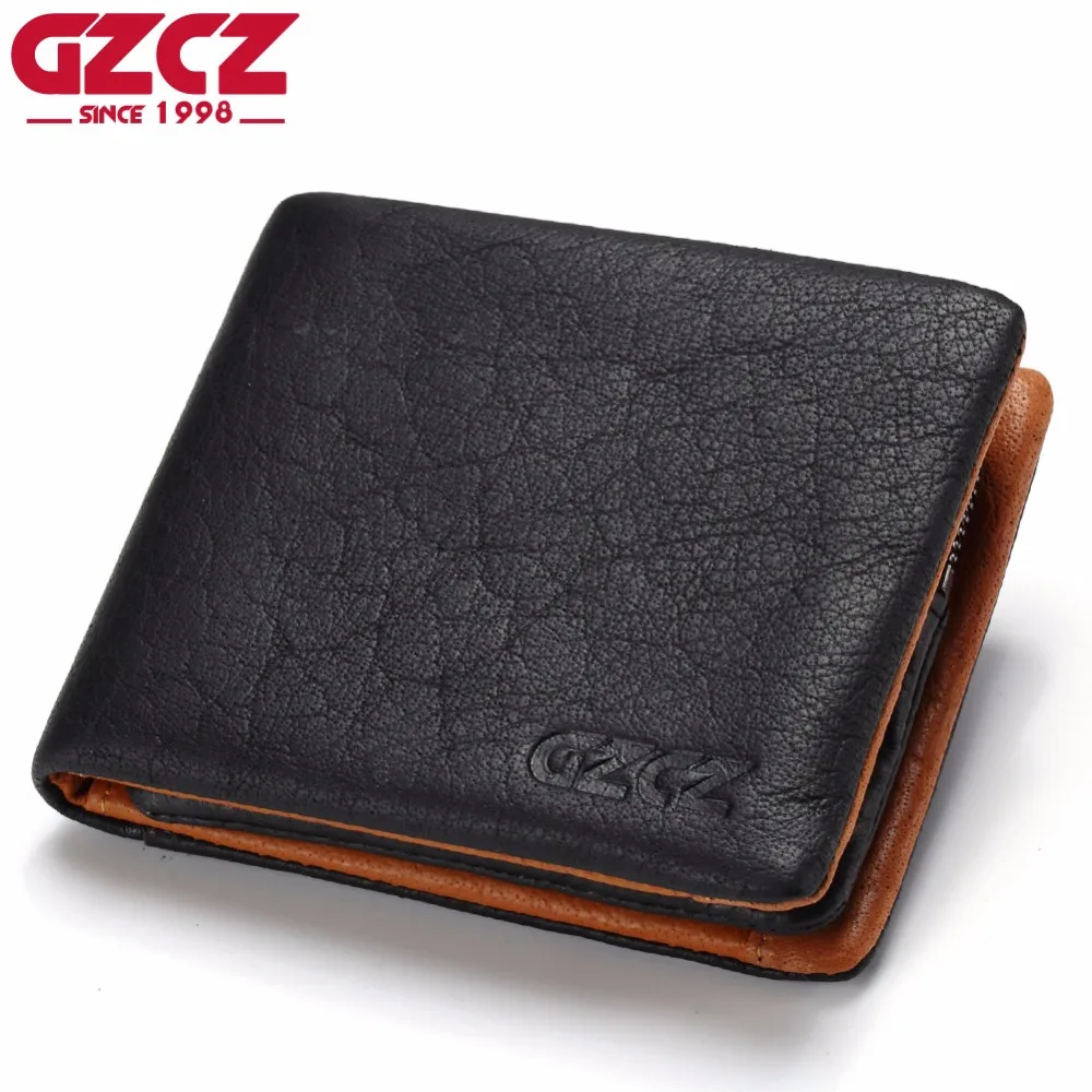 Кошелек GZCZ из натуральной кожи мужской кошелек держатель для карт на молнии с