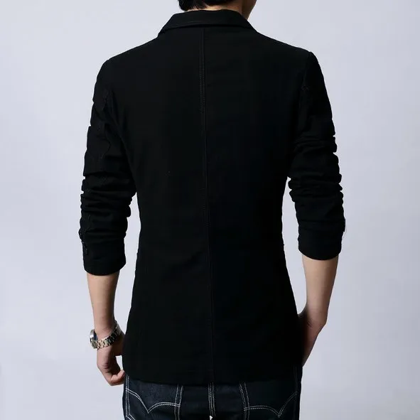 Плюс размер 4XL 5XL 6XL Мужская Slim Fit пиджак для Повседневная Хлопок пиджаки Мужчины