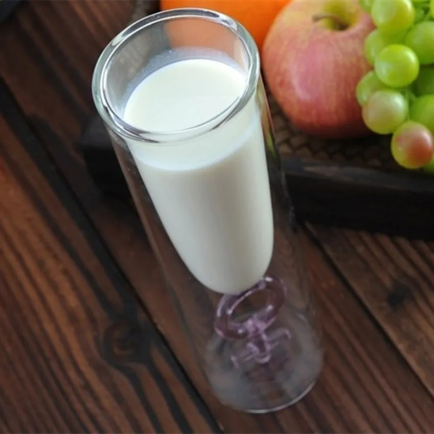 1 шт. креативный стеклянный бокал с двойными стенками надписью Love стеклянная