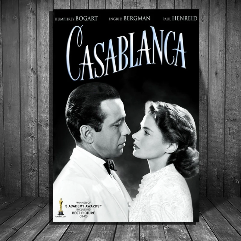 Винтажный кинопостер Касабланка (1942) 24x36 дюймов 001 | Дом и сад