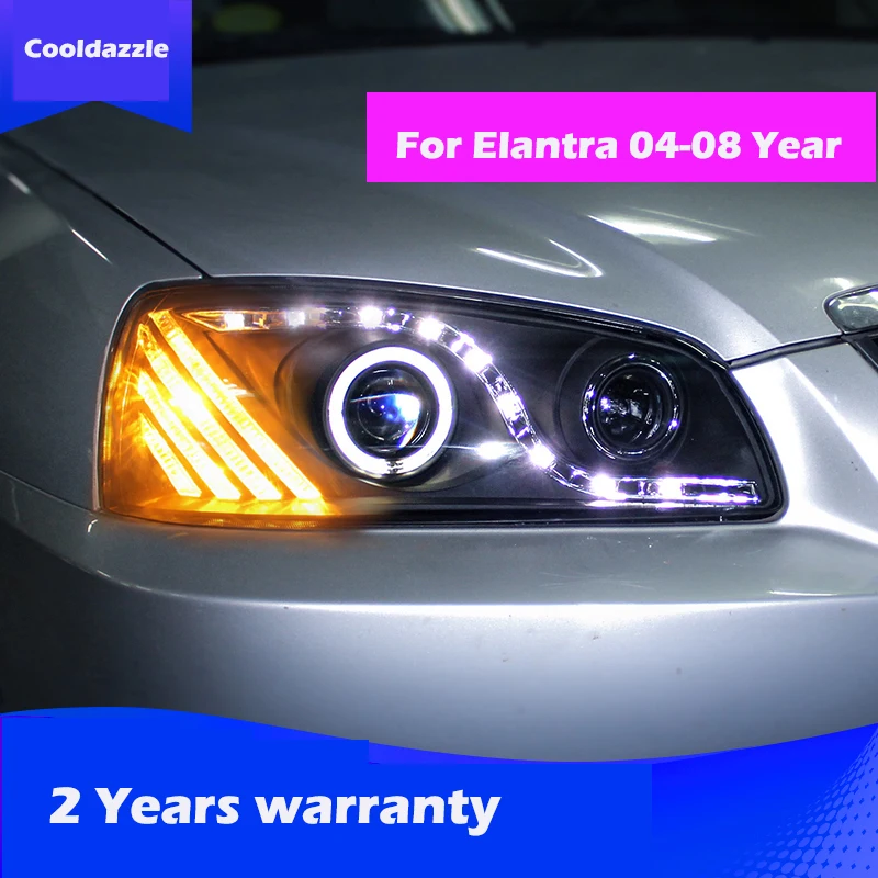Налобный фсветильник рь для Hyundai Elantra сборка год DRL HID ксеноновый свет 2004 2005 2006 2007