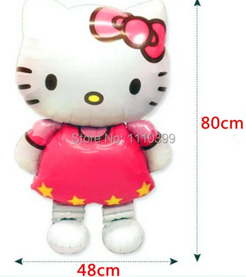 $0 97/шт большой 80*48 см Рисунок Hello Kitty фольгированные шары cartoon рождения украшения