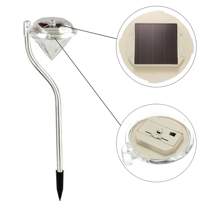 Лужайка на солнечных батареях 4 шт. уличная Садовая декоративная светодиодная RGB