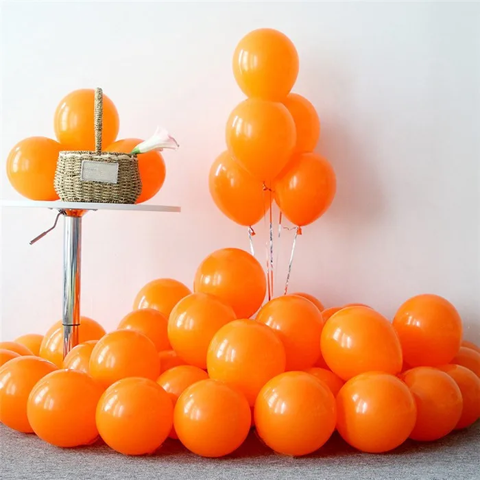Matte D34 Orange 10 шт., 12 дюймов, 5 дюймов, розовое золото, воздушный шар "Конфетти", латексный шар с днем рождения, Балон, свадебные украшения, вечерние шары - Цвет: Matte D34 Orange