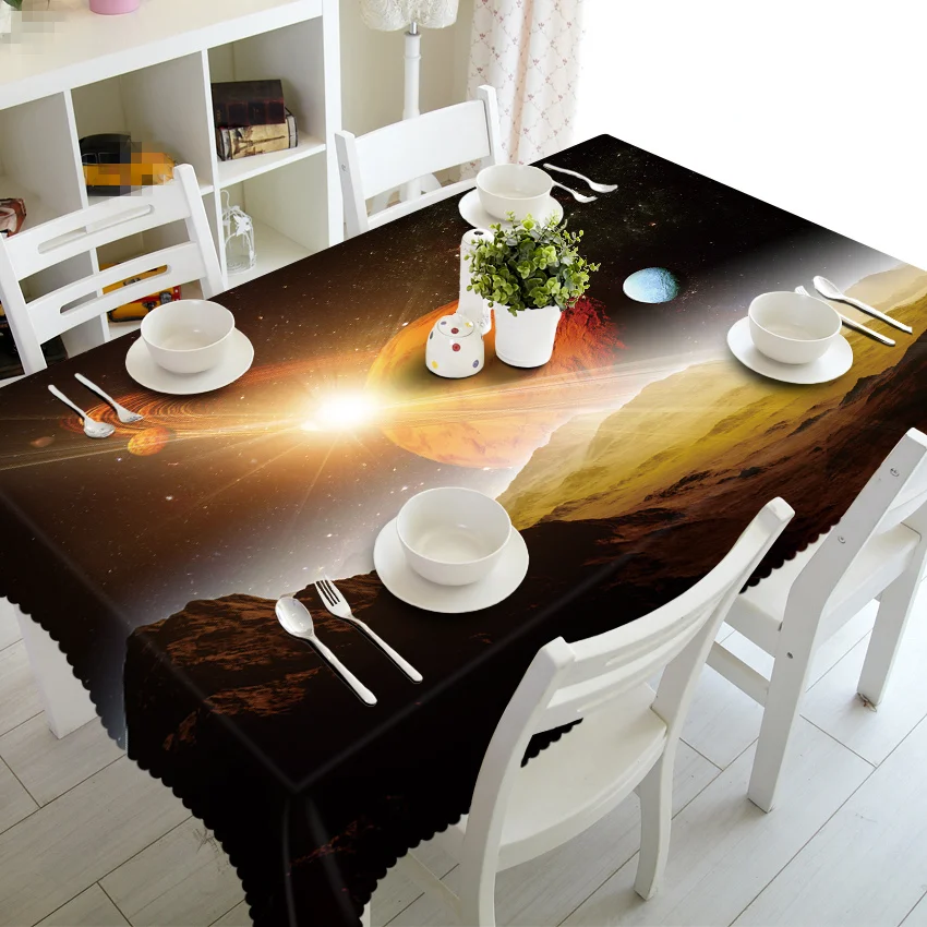 Скатерть 3D водонепроницаемая утолщенная прямоугольная и круглая с голубым небом