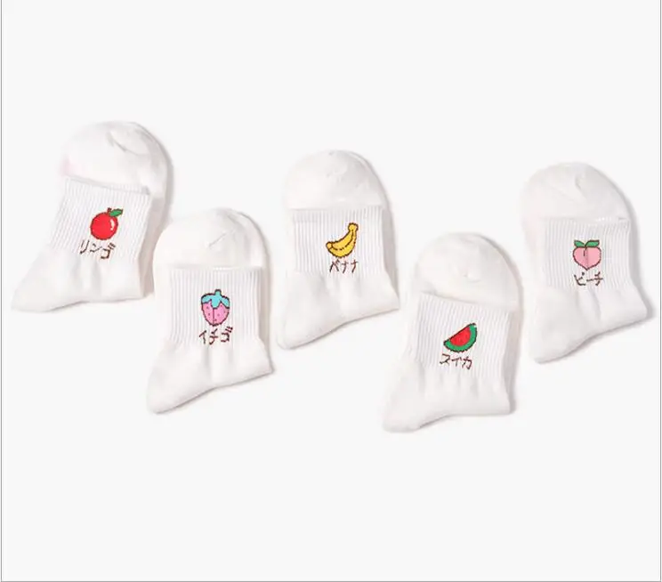 Осенне-зимние новые носки с изображением фруктов | Женская одежда