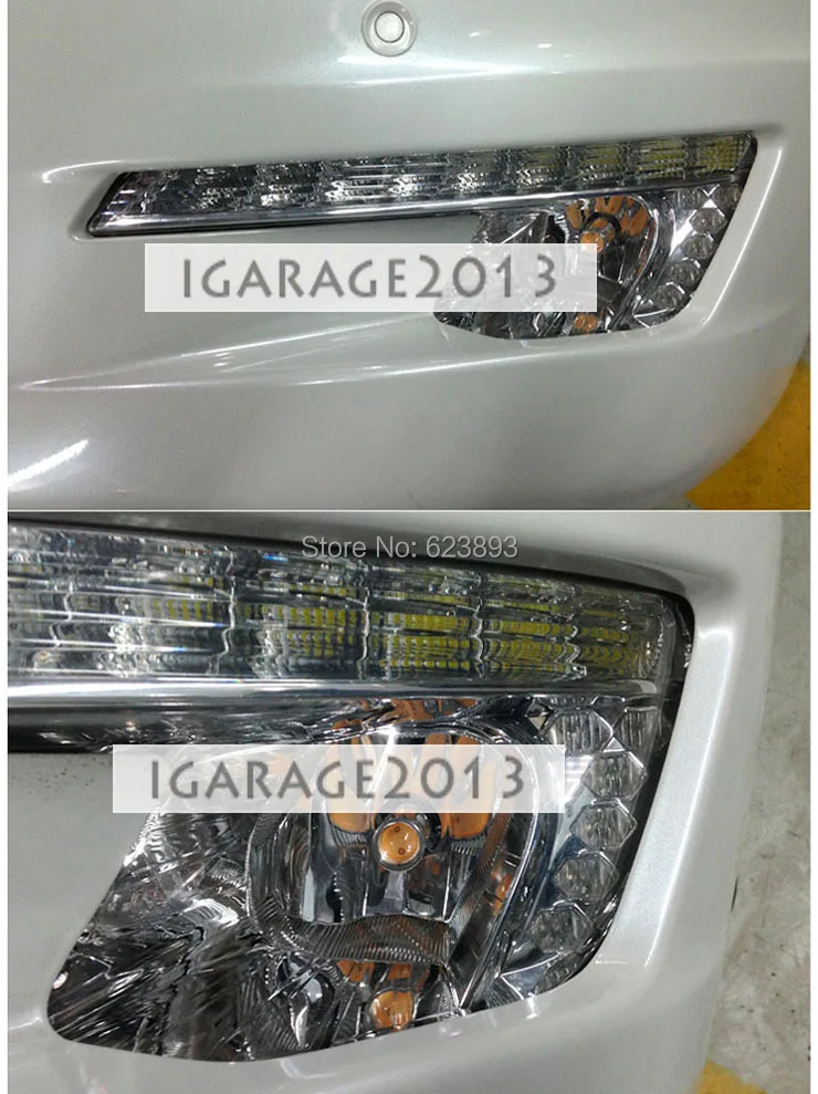 Подходит для peugeot 508 2011-2013 светодиодный дневные ходовые огни DRL с черной противотуманной крышкой с желтым рулевым управлением, быстрая
