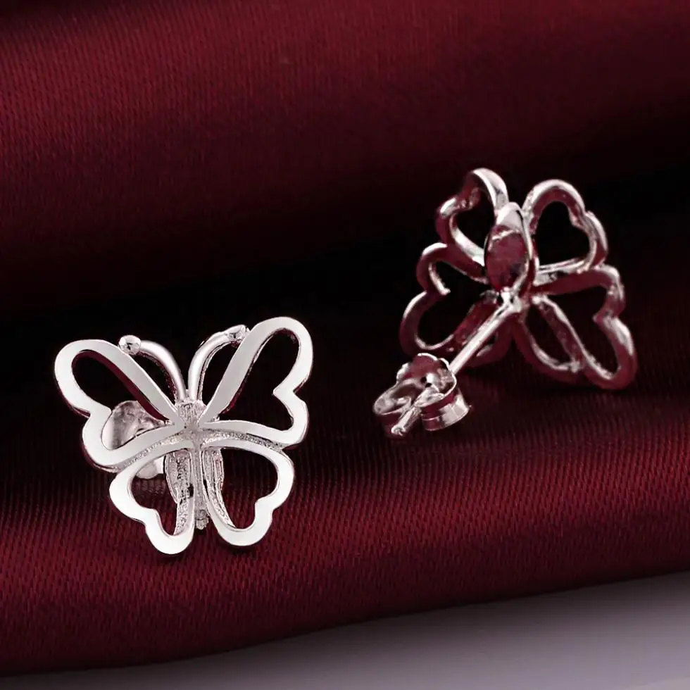 Серьги-бабочки CE665 # bijoux брендовые Ретро Винтажные посеребренные серьги italina |