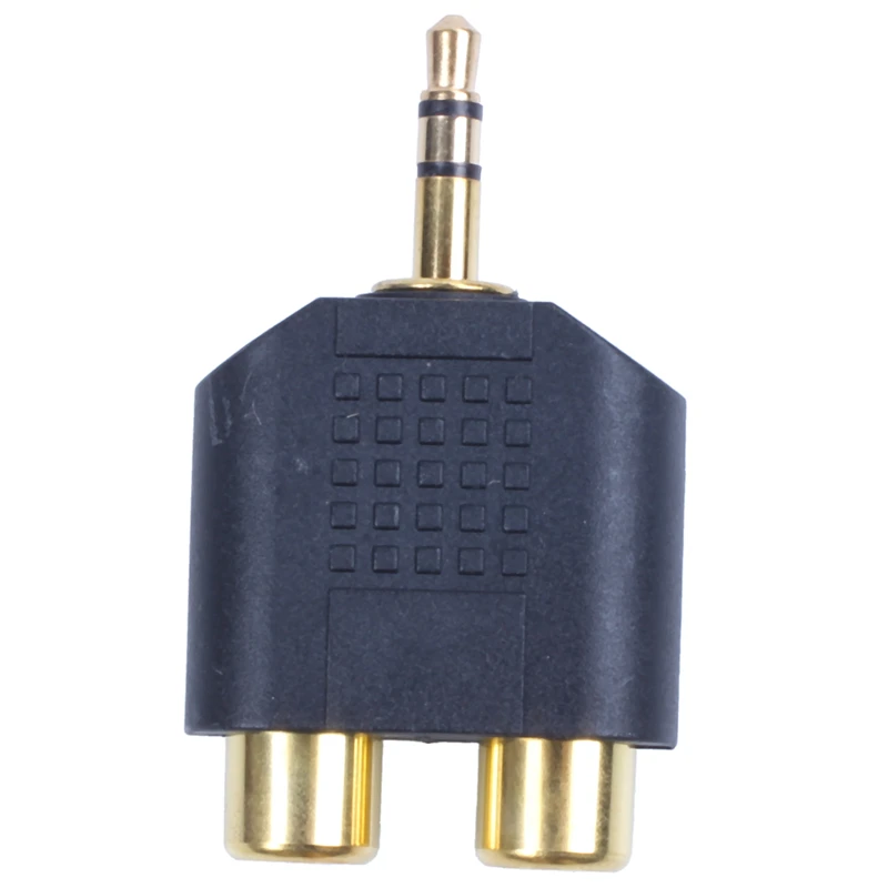 Новый 1/8 &quot3 5 мм Джек 2 адаптер RCA Y сплиттер стерео штекер 2x женский золотой
