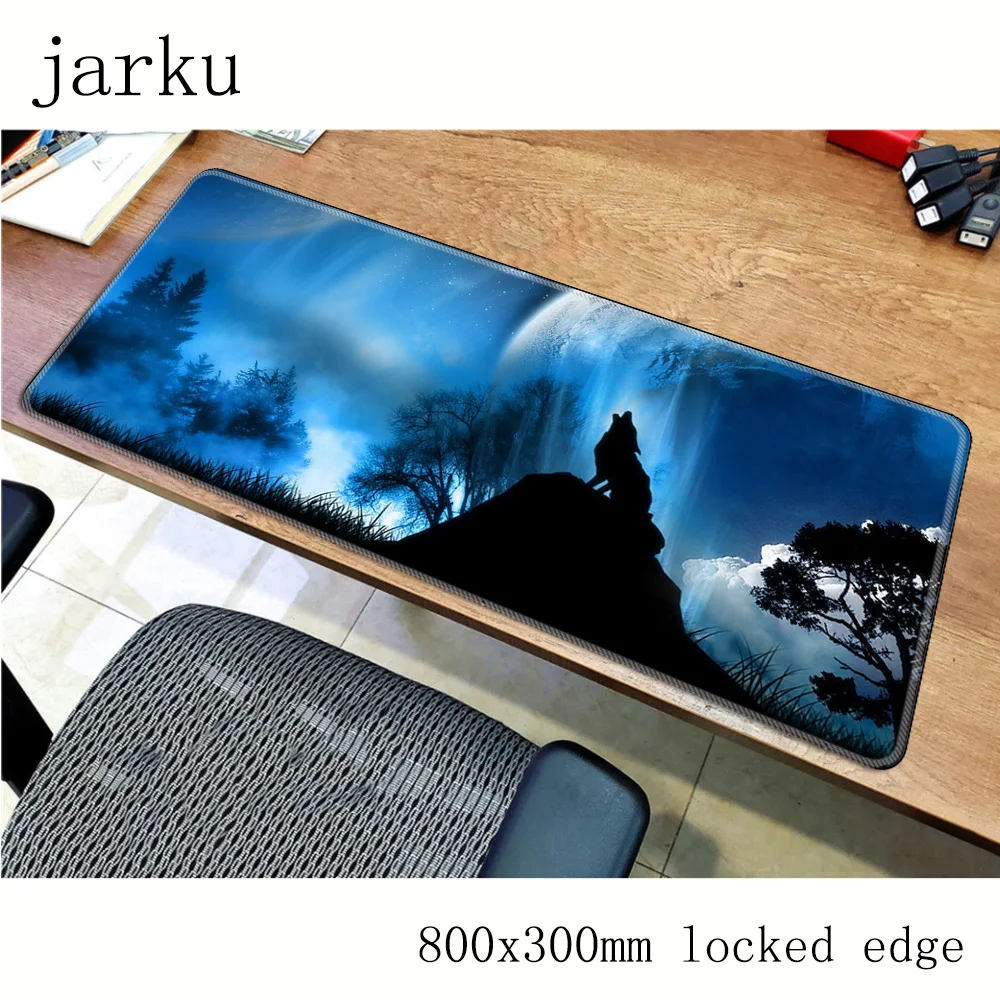 The Wolf moon mouse pad laptop Gaming Large Locking Edge 800x300X2MM Rubber Game Mouse Pad Decorate Your Desk at Home And Office |