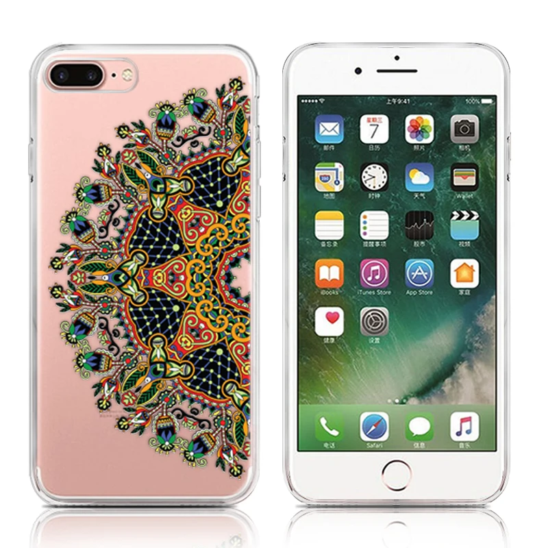 100pcs Mandala Series Phone Case For iPhone 6 Plus 6s 5.5-inch High Quality Painted TPU Soft Silicone Skin Back Cover Shell |