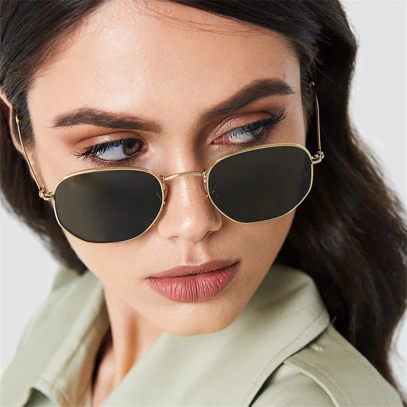 

2020 New Fashion Polygon Sunglasses Women Men Brand Designer Vintage Clear Sun Glasses Sexy Couple Eyewear UV400