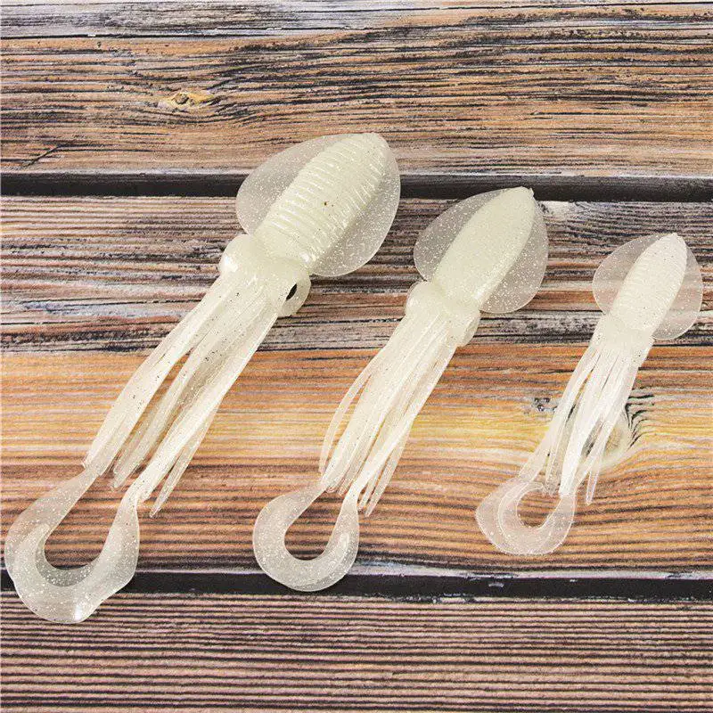 Мягкая пластиковая приманка для рыбалки в виде кальмаров УФ светящаяся с