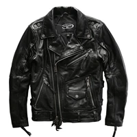 ha 101 european big size high quality super genuine cow skin leather motor rider jacket mens casual cowhide leather jacket