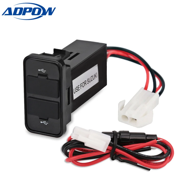 

For Suzuki Dual USB Adapter Power Outlet Car Dual USB Charger Socket Interface Charger